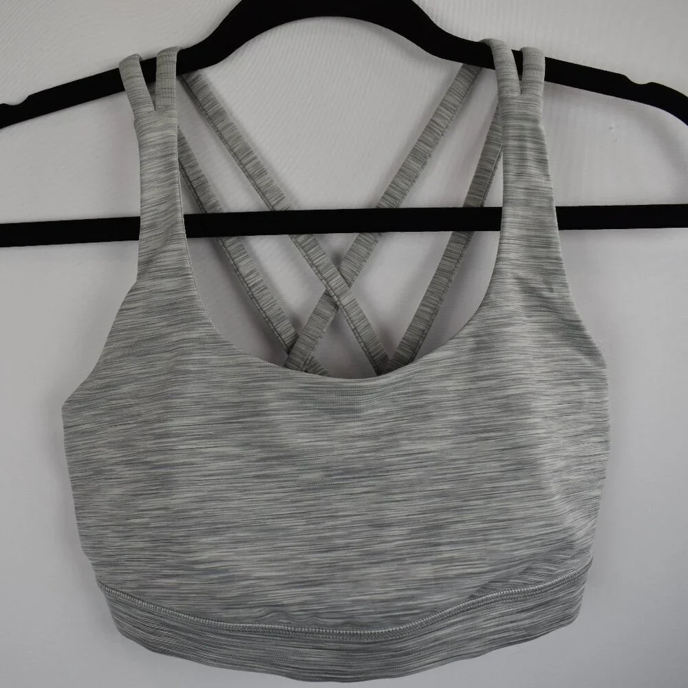 Lululemon Women's Sports Bra Criss Cross Back Space Ice Grey Size 6, Xsm, 30x32